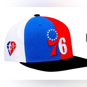 Philadelphia 76ers Mitchell & Ness 
 Pinwheel Stripe
Snanhack Hat - Royal